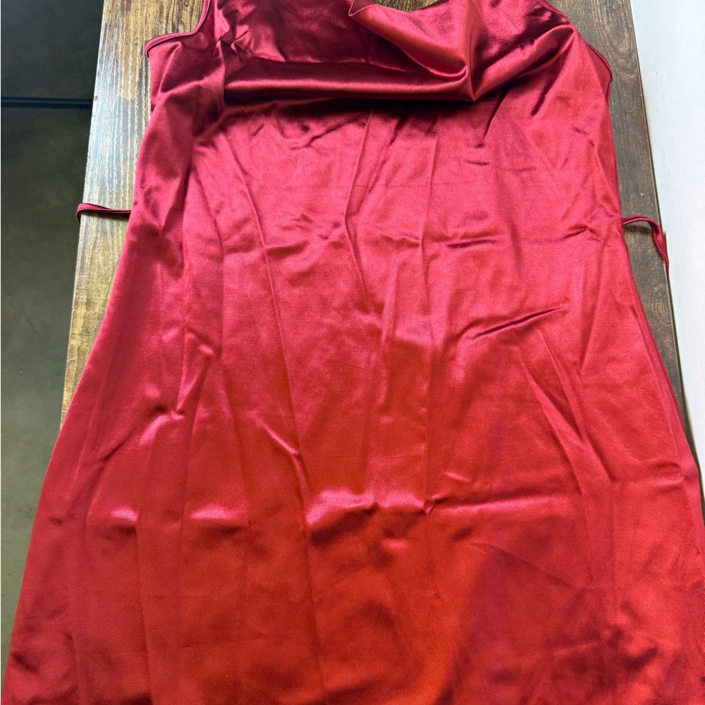 Zaful Burgundy Satin Slip Dress